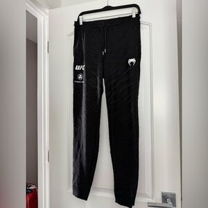 UFC Black Joggers with Tapered Fit and Elastic Waistband